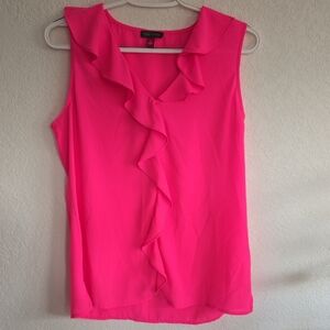 Vince Camuto Hot Pink Ruffle V-Neck Sleeveless Camisole